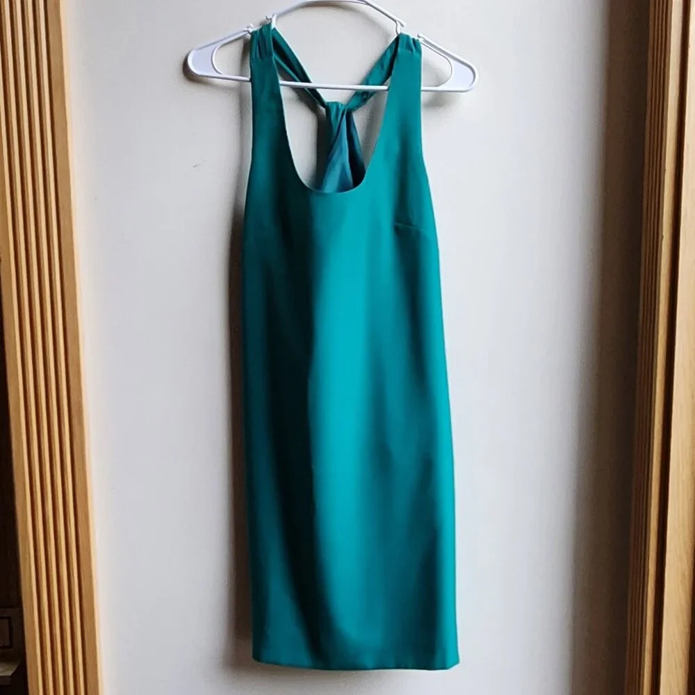 J. Crew Teal Cross Back Shift Dress Size 0
